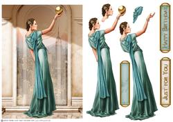 Art Deco Lady Pandore Aqua