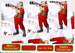 Christmas Clay Pigeon Shooting Dude Pyramid