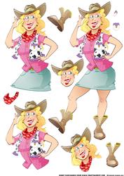 Line Dancer Lady Decoupage Sheet