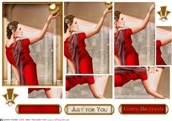 Art Deco Lady Pandore Red Pyramid