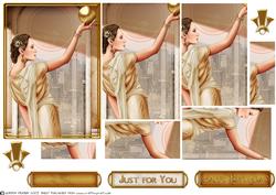 Art Deco Lady Pandore Gold Pyramid