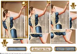 Art Deco Lady Pandore Blue Pyramid
