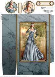 Art Deco Lady Rose Light Blue Mini Bag