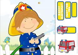 Mini Dude Fireman 8x8 Quick Card