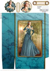 Art Deco Lady Rose Aqua Mini Bags