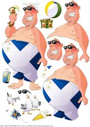 Scotland Beach Dude Decoupage Sheet