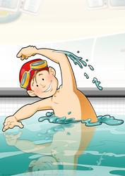 Swimmer Boy A4