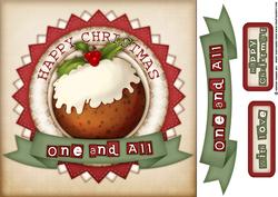 Christmas Pudding Shabby Chic 8x8