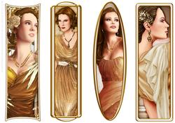 Art Deco Ladies Toppers/bookmarks Gold