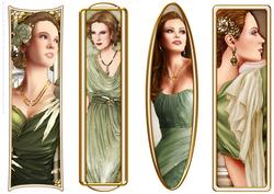 Art Deco Ladies Toppers/bookmarks Green