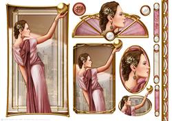 Art Deco Lady Pandore Pink Topper Sheet