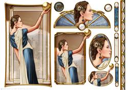Art Deco Lady Pandore Blue Topper
