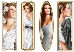 Art Deco Ladies Toppers/bookmarks White