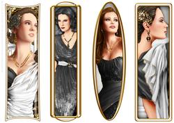 Art Deco Ladies Toppers/bookmarks Black
