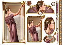 Art Deco Lady Pandore Dark Pink Topper