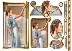 Art Deco Lady Pandore Light Blue Topper