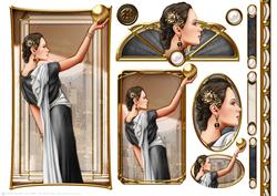Art Deco Lady Pandore Black Topper