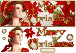 Art Deco Rose Large Dl Merry Christmas
