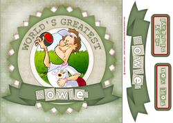 Lawn Bowls Lady (red) Shabby Chic 8x8