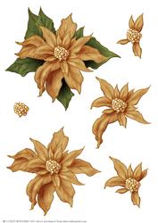 Poinsettia Decoupage Sheet Gold