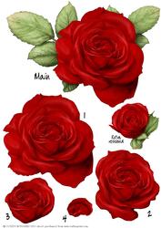 Red Rose Decoupage Sheet