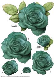 Aqua Rose Decoupage Sheet