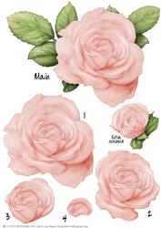 Light Pink Rose Decoupage Sheet