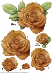 Gold Rose Decoupage Sheet