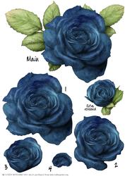 Blue Rose Decoupage Sheet