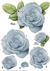Light Blue Rose Decoupage Sheet