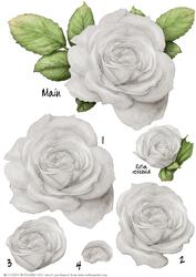 Silver Rose Decoupage Sheet