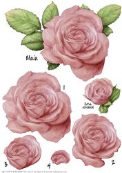 Pink Rose Decoupage Sheet