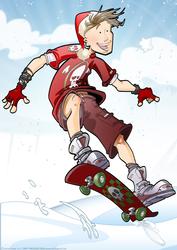 Christmas Skater Dude A4