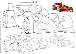 Formula 1 Racing Car Dude Digital Stamp