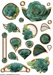 Rose Embellishment Sheet (aqua)