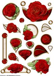 Rose Embellishment Sheet (red)