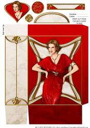 Art Deco Lady Elise Red Gift Mini Bag