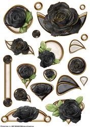 Rose Embellishment Sheet (black)