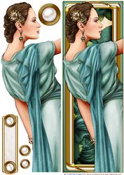 Art Deco Lady Pandore Dl (aqua)