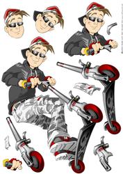 Urban Scooter Dude Decoupage Sheet