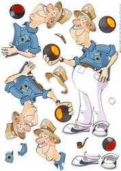 Indoor Lawn Bowler Dude Decoupage Sheet
