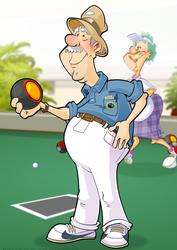 Indoor Lawn Bowler Dude A4