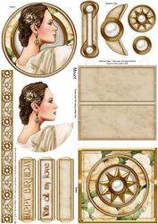 Art Deco Lady Pandore (cream) Mini Easel
