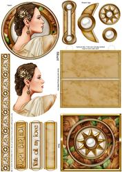 Art Deco Lady Pandore (gold) Mini Easel