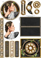 Art Deco Lady Pandore (black) Mini Easel