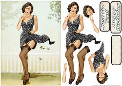 1950's Pin Up Girl Eva Grace (black)