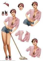 1950's Pin Up Girl Alice May Decoupage Sheet (pink)