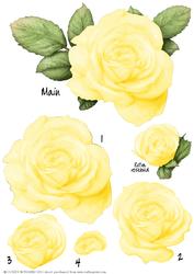 Yellow Rose Decoupage Sheet
