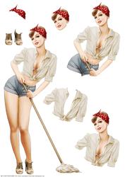 1950's Pin Up Girl Alice May Decoupage Sheet (pale)