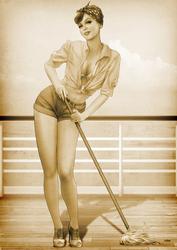 1950's Pin Up Girl Alice May A4 (sepia)